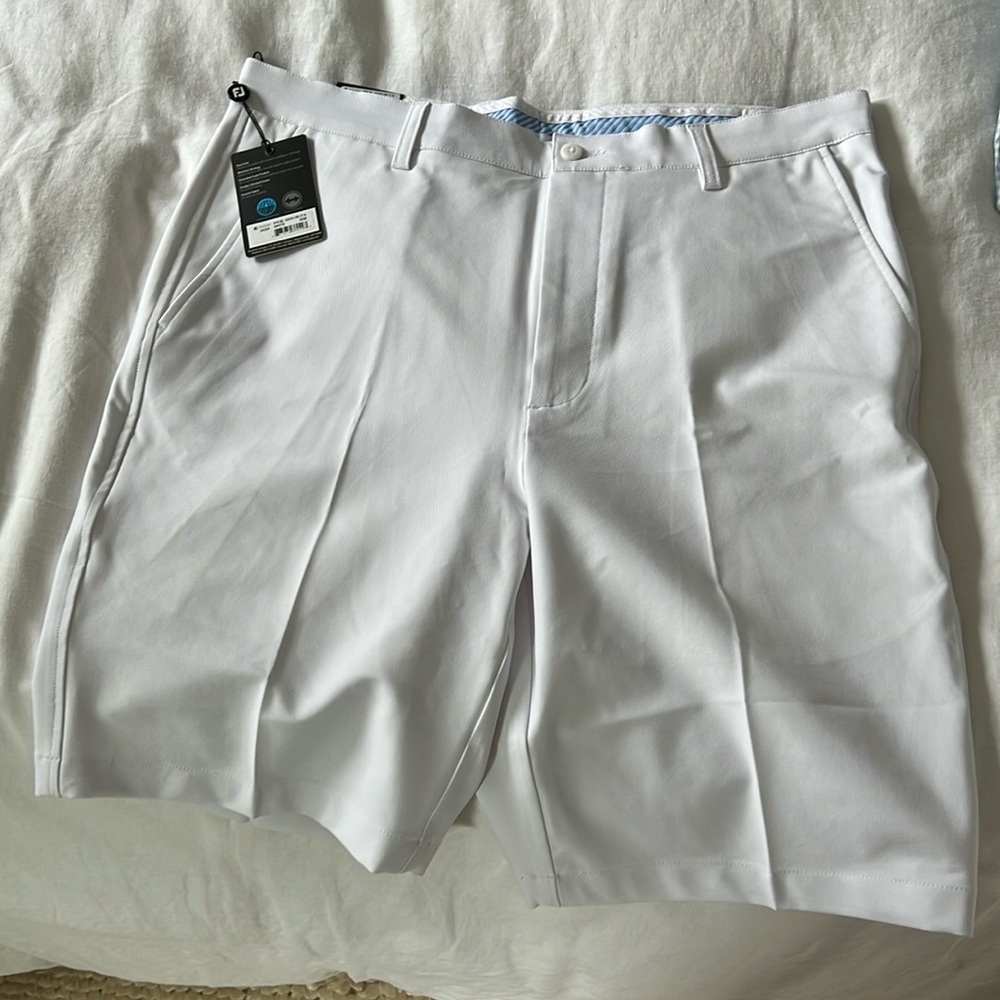 White FootJoy Golf Shorts